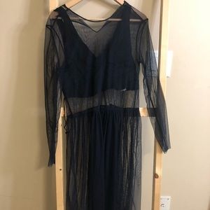Zara maxi dress see through lace banquet dress